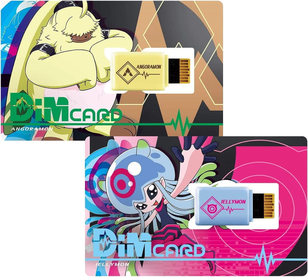 Bandai Digimon Angoramon And Jellymon DIM Cards DIM Card Expansions For The Digimon Vital Bracelet