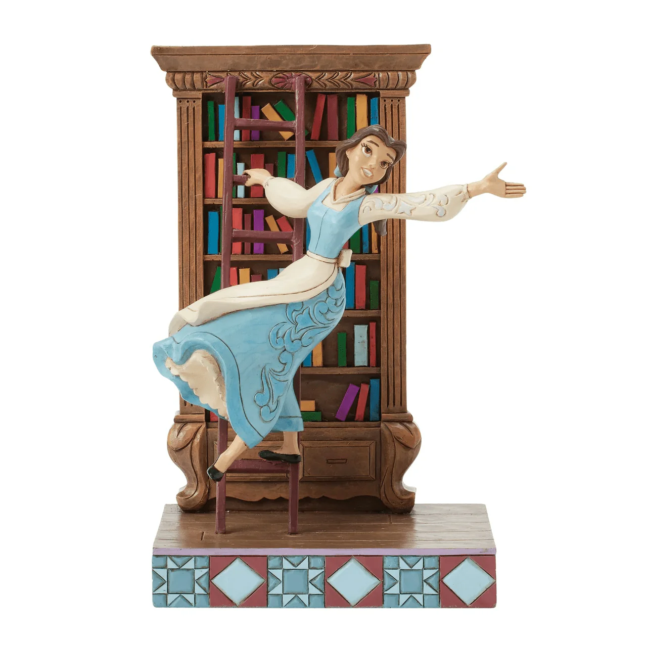 DAMAGED BOX - Disney Traditions A World of Books (Belle on bookcase) Figurine By Jim Shore 6016894 - Image 2