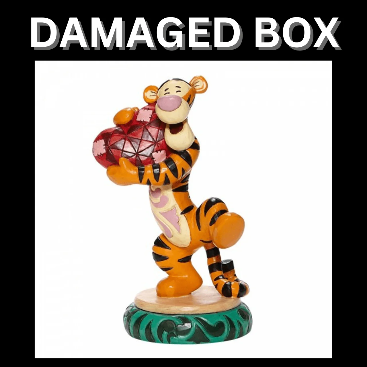 DAMAGED BOX - Disney Traditions Heartfelt Hug - Tigger Holding Heart Figurine
