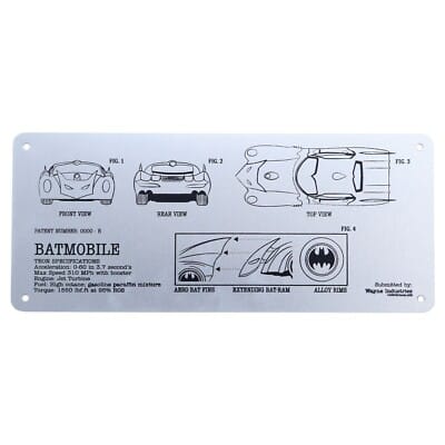 DC Batman Batmobile Schematic Fan-Plate - Image 2