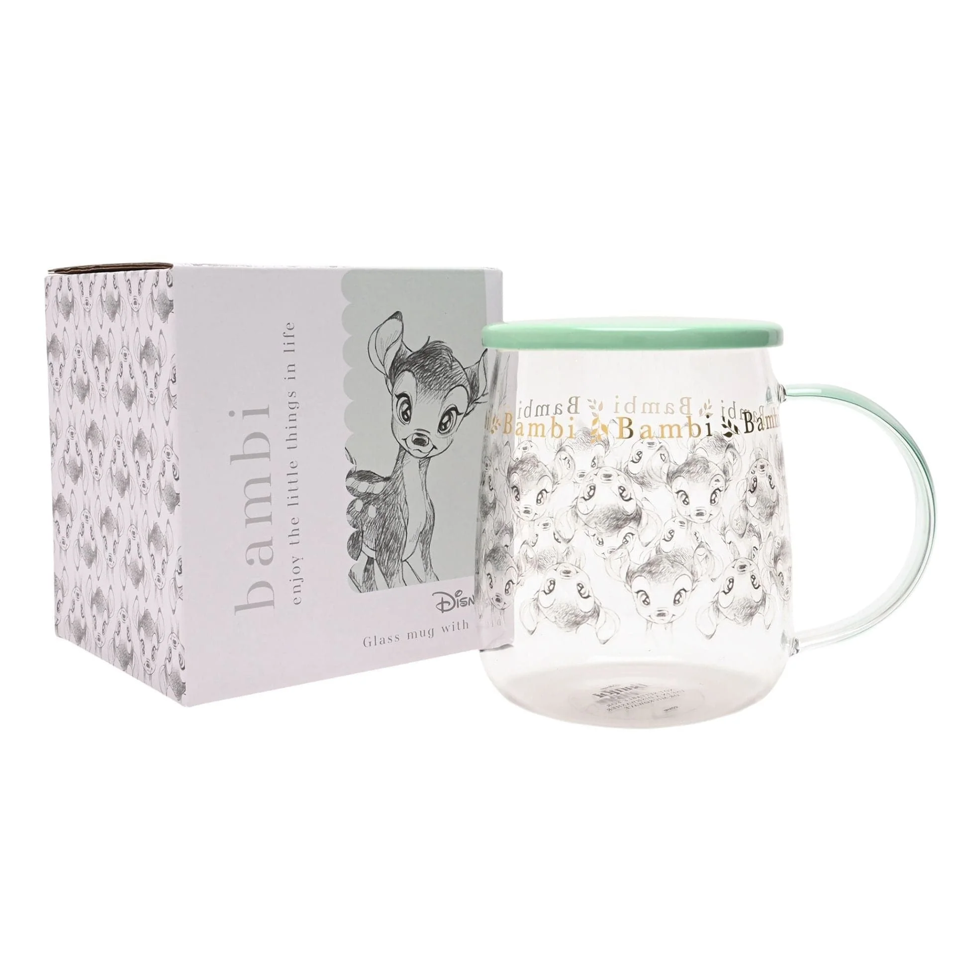 Disney Classic Collectable Glass Mug With Lid - Bambi - Image 4