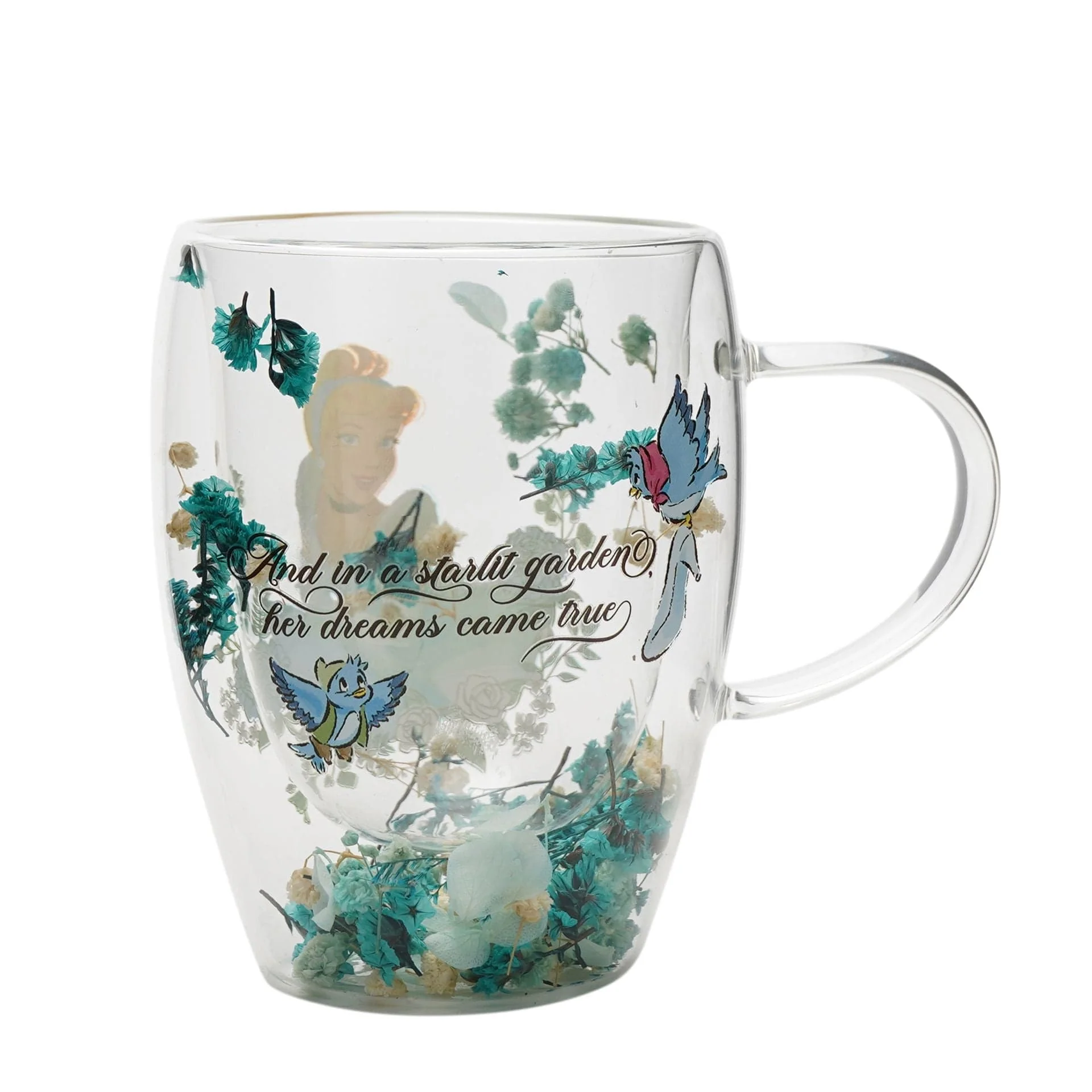 Disney Pastel Princess Floral Decorative Glass Mug - Cinderella - Image 2