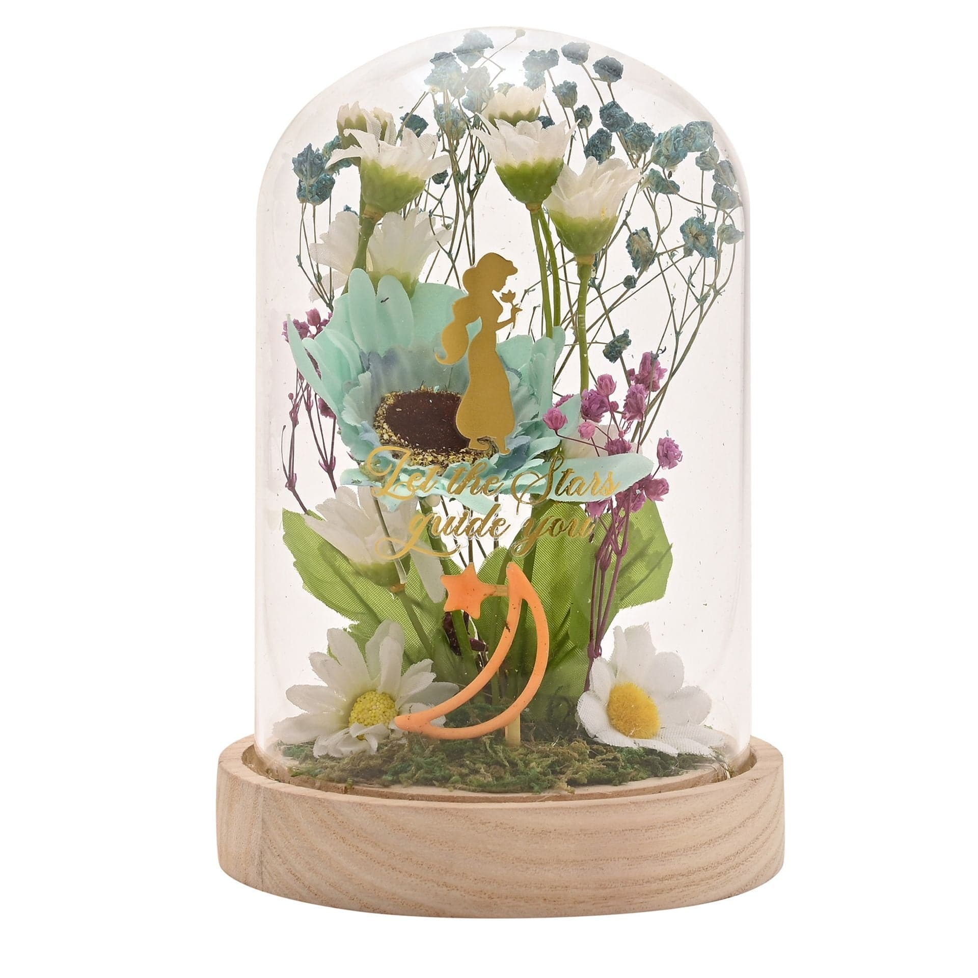 Disney Pastel Princess Florals In A Cloche With Neon Light - Jasmine Aladdin - Image 3