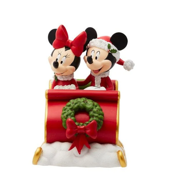 Disney Showcase Mickey & Minnie Holiday Sleigh Ride Figurine 6015327 - Image 2