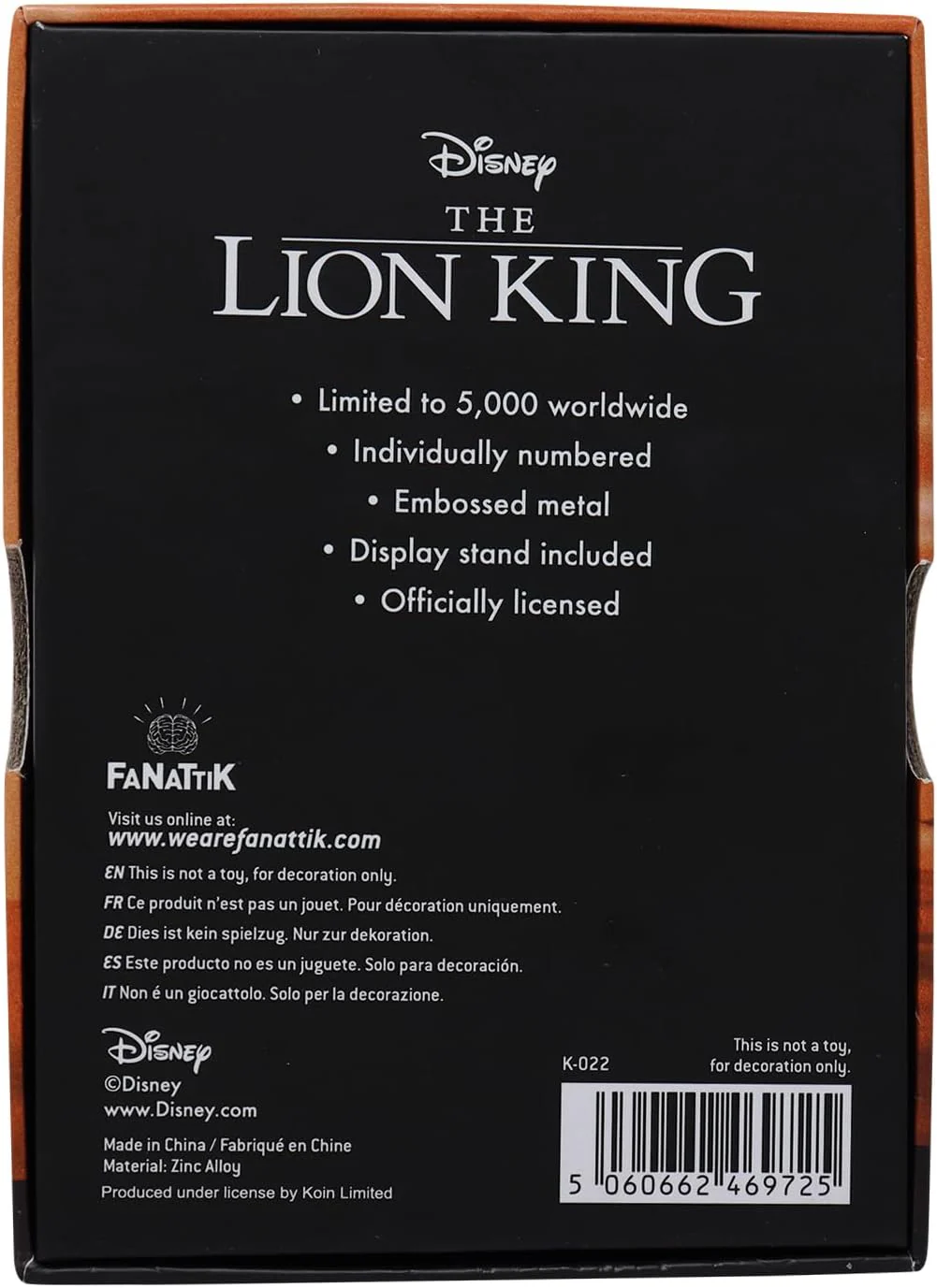 Disney Limited Edition The Lion King Collectable Ingot - Image 5