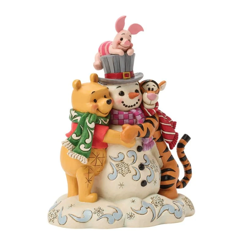 Disney Traditions A Chilly Creation (Pooh and Friends Hugging Snowman) Figurine by Jim Shore - Image 2