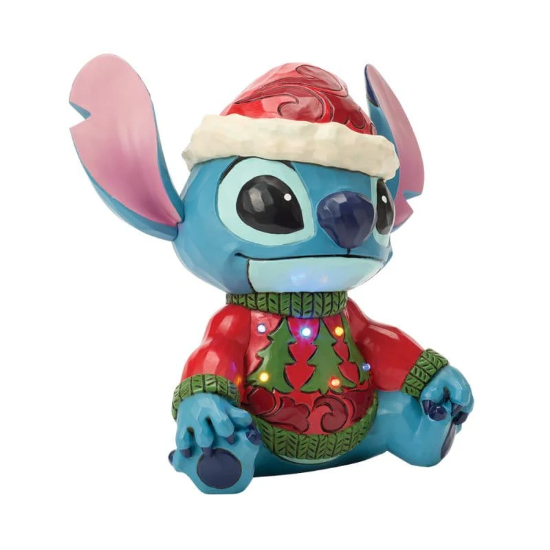 Disney Traditions Feeling Jolly and a Little Naughty (Stitch Sweater LED) Figurine by Jim Shore - Image 3
