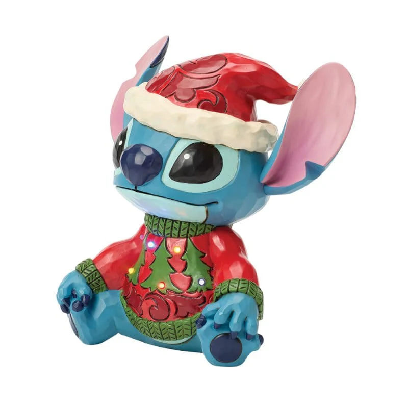 Disney Traditions Feeling Jolly and a Little Naughty (Stitch Sweater LED) Figurine by Jim Shore - Image 4