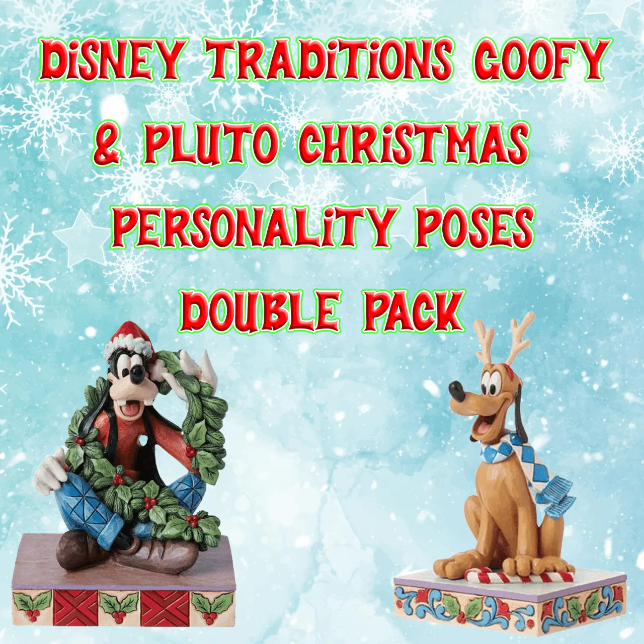 Disney Traditions Goofy & Pluto Christmas Double Pack by Jim Shore 6015011