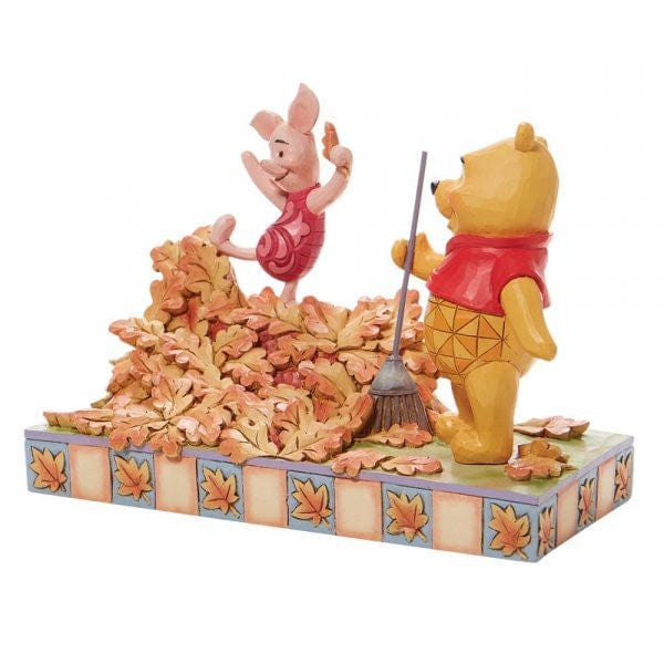 Disney Traditions Jumping into Fall - Piglet and Pooh Autumn Leaves Figurine 6008990 - Image 3