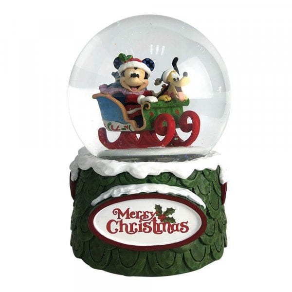 Disney Traditions Laughing All the Way - Mickey and Pluto Christmas Waterball 6009581