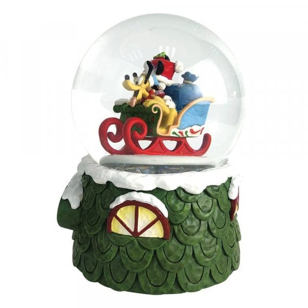 Disney Traditions Laughing All the Way - Mickey and Pluto Christmas Waterball 6009581 - Image 2