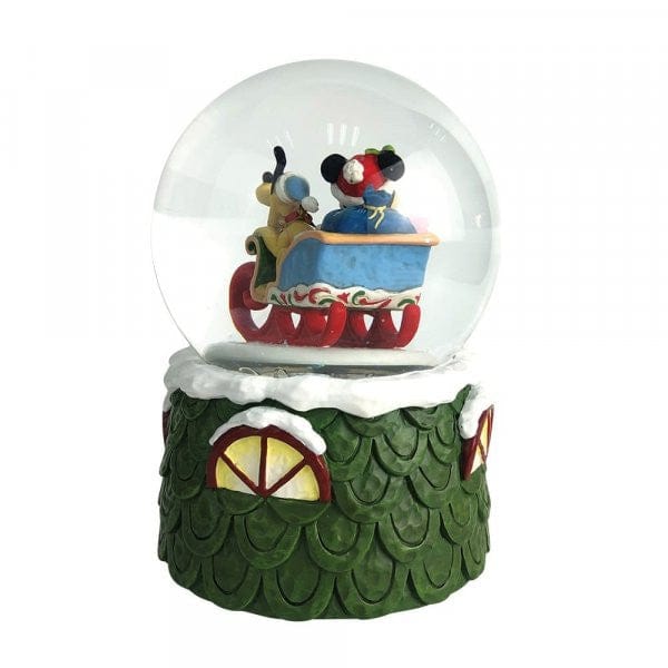 Disney Traditions Laughing All the Way - Mickey and Pluto Christmas Waterball 6009581 - Image 3