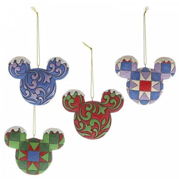 Disney Traditions Mickey Mouse Head Hanging Ornament Set A29543