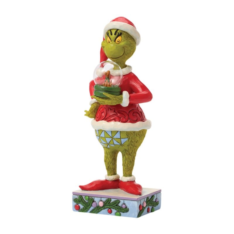 The Grinch Holding Dry Dome with Max Figurine By Jim Shore 6018958 - Image 2