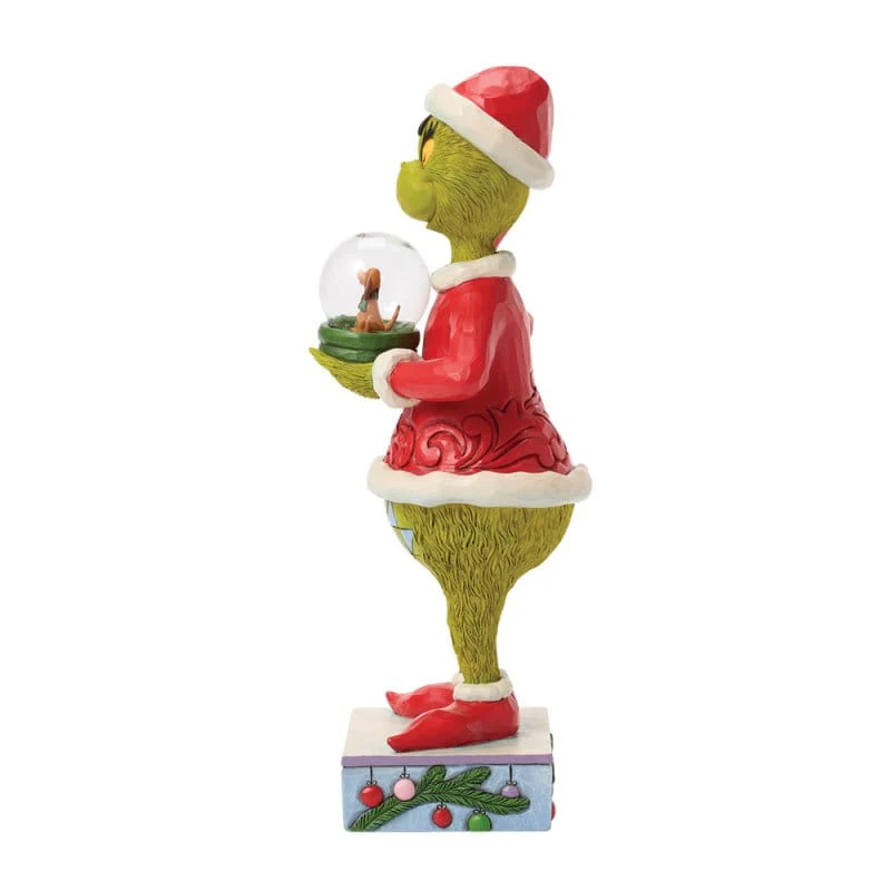 The Grinch Holding Dry Dome with Max Figurine By Jim Shore 6018958 - Image 3