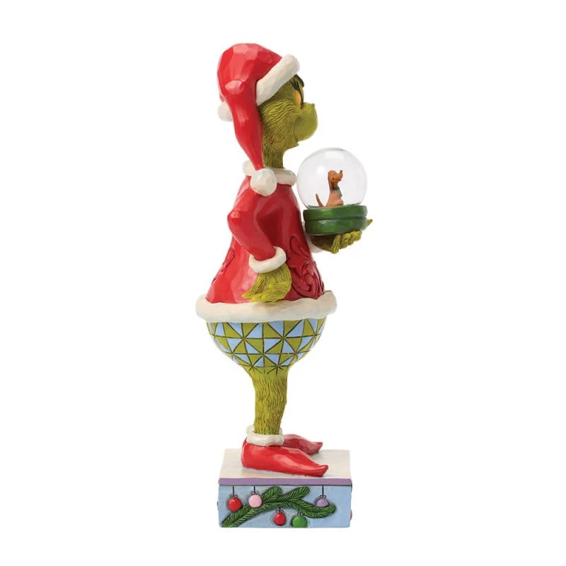 The Grinch Holding Dry Dome with Max Figurine By Jim Shore 6018958 - Image 5