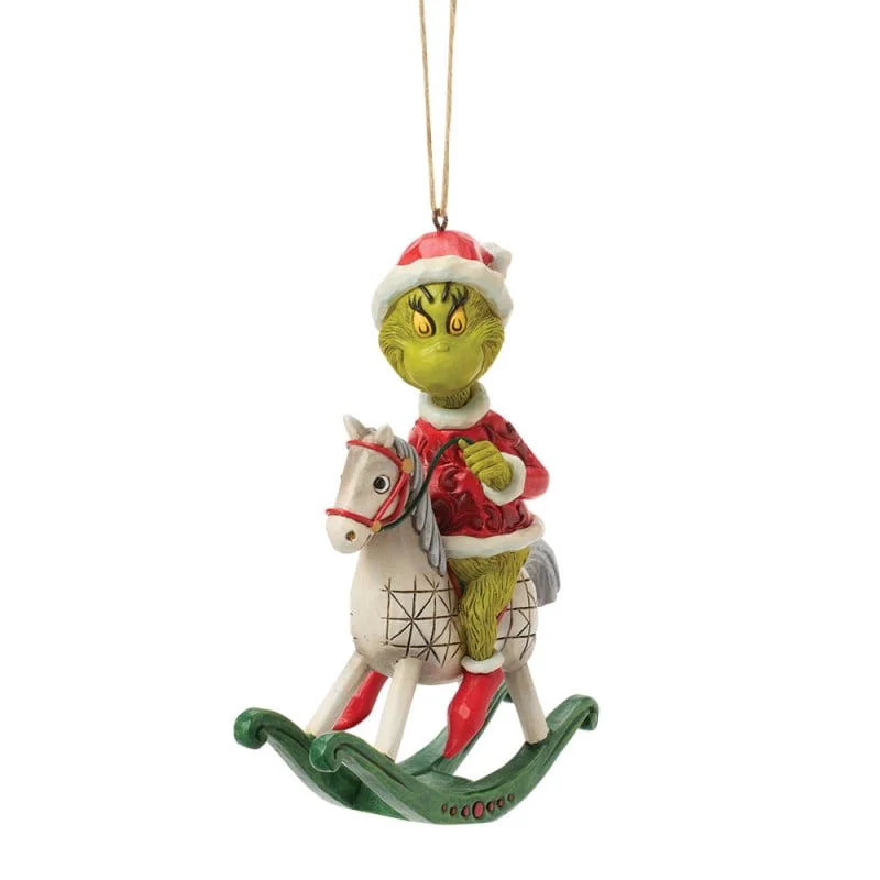 Grinch Riding Rocking Horse Hanging Ornament By Jim Shore 6018966