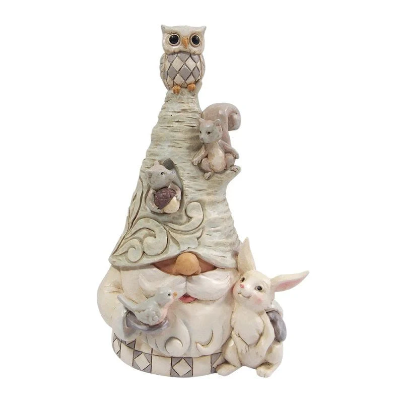 Heartwood Creek By Jim Shore Gnome Of The Winter Woods (White Woodland Gnome With Animals) Figurine 6017177