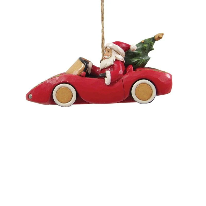 Heartwood Creek By Jim Shore Santa In Sports Car Hanging Ornament 6017299 - Image 2