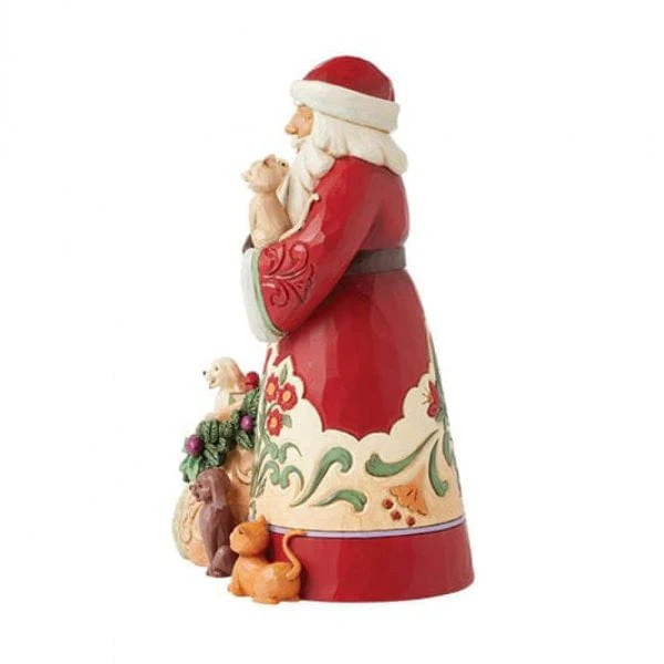 Heartwood Creek By Jim Shore Santa With Cats and Dogs Figurine 6015499 - Image 2