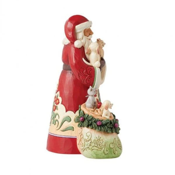 Heartwood Creek By Jim Shore Santa With Cats and Dogs Figurine 6015499 - Image 4