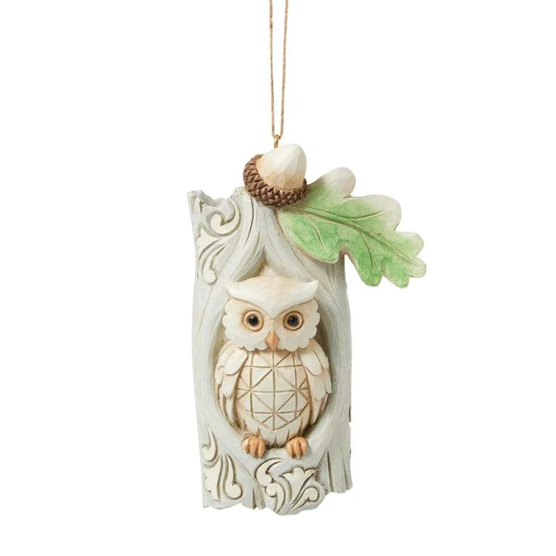 Heartwood Creek By Jim Shore White Woodland Owl In Tree Hanging Ornament 6017182