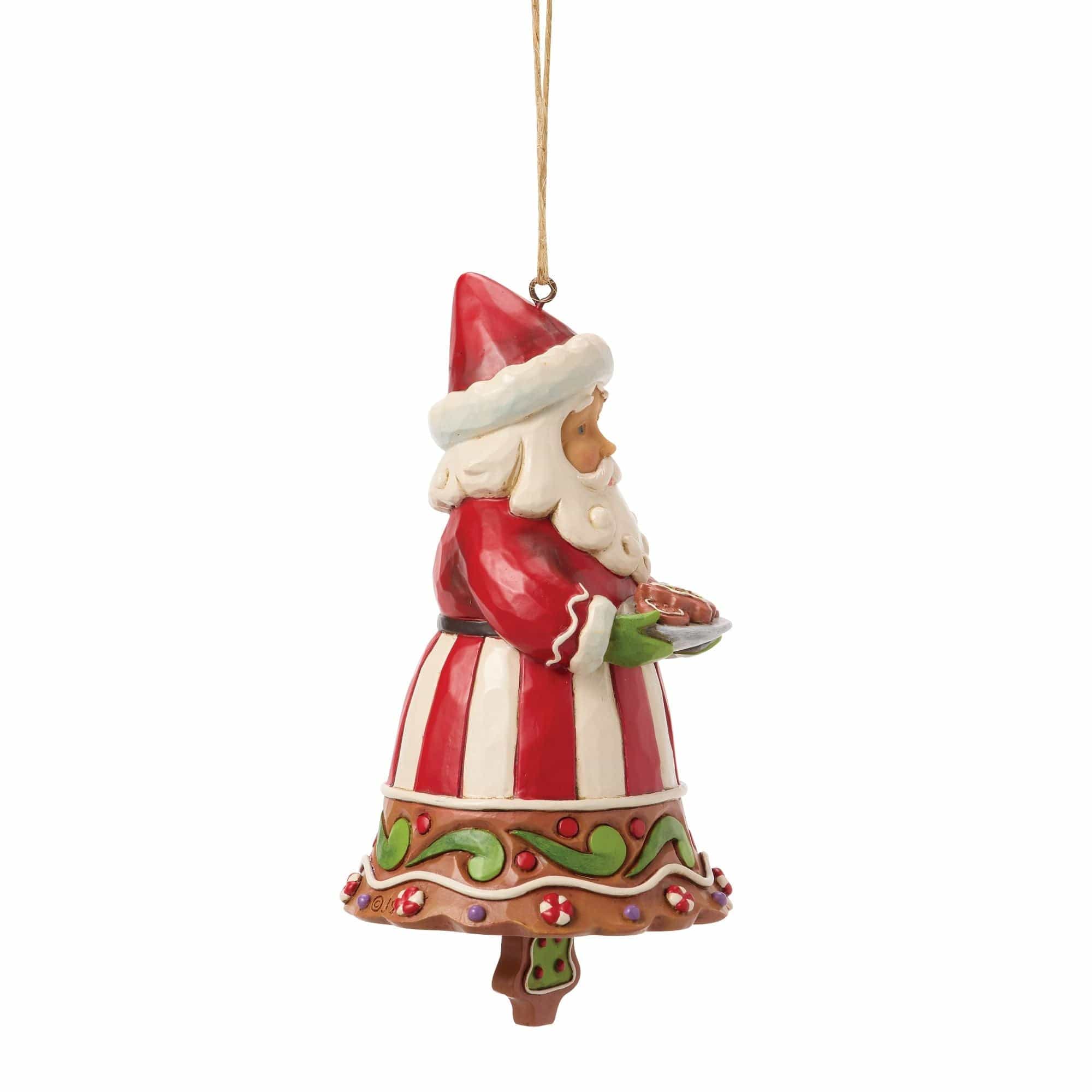 Heartwood Creek Gingerbread Santa Bell Hanging Ornament By Jim Shore - Image 2