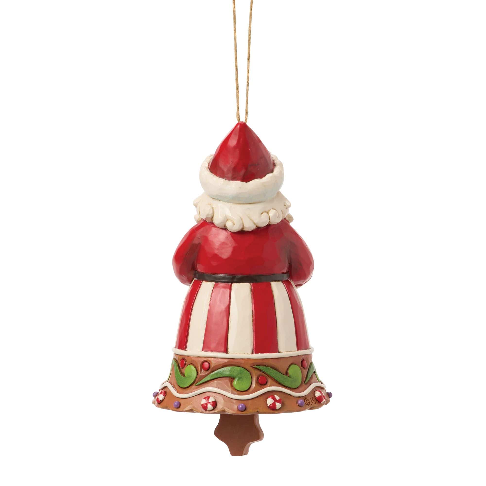 Heartwood Creek Gingerbread Santa Bell Hanging Ornament By Jim Shore - Image 3
