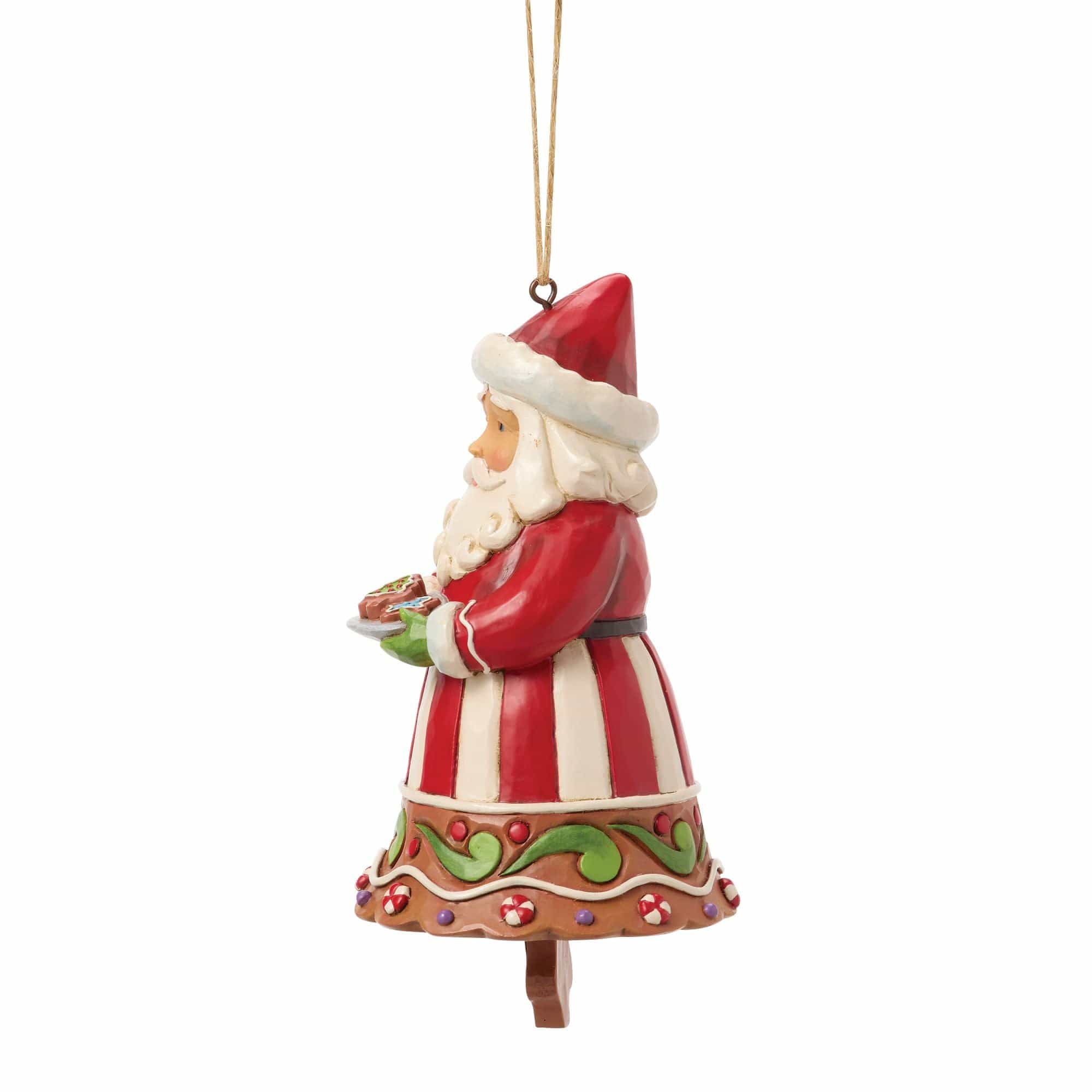 Heartwood Creek Gingerbread Santa Bell Hanging Ornament By Jim Shore - Image 4