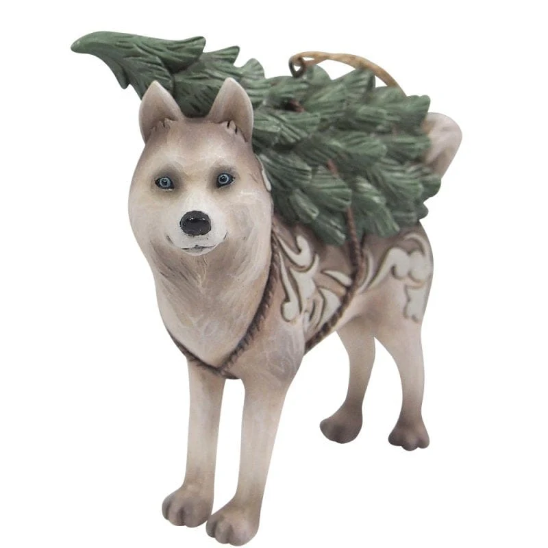 Heartwood Creek Huskey Dog Hanging Ornament By Jim Shore