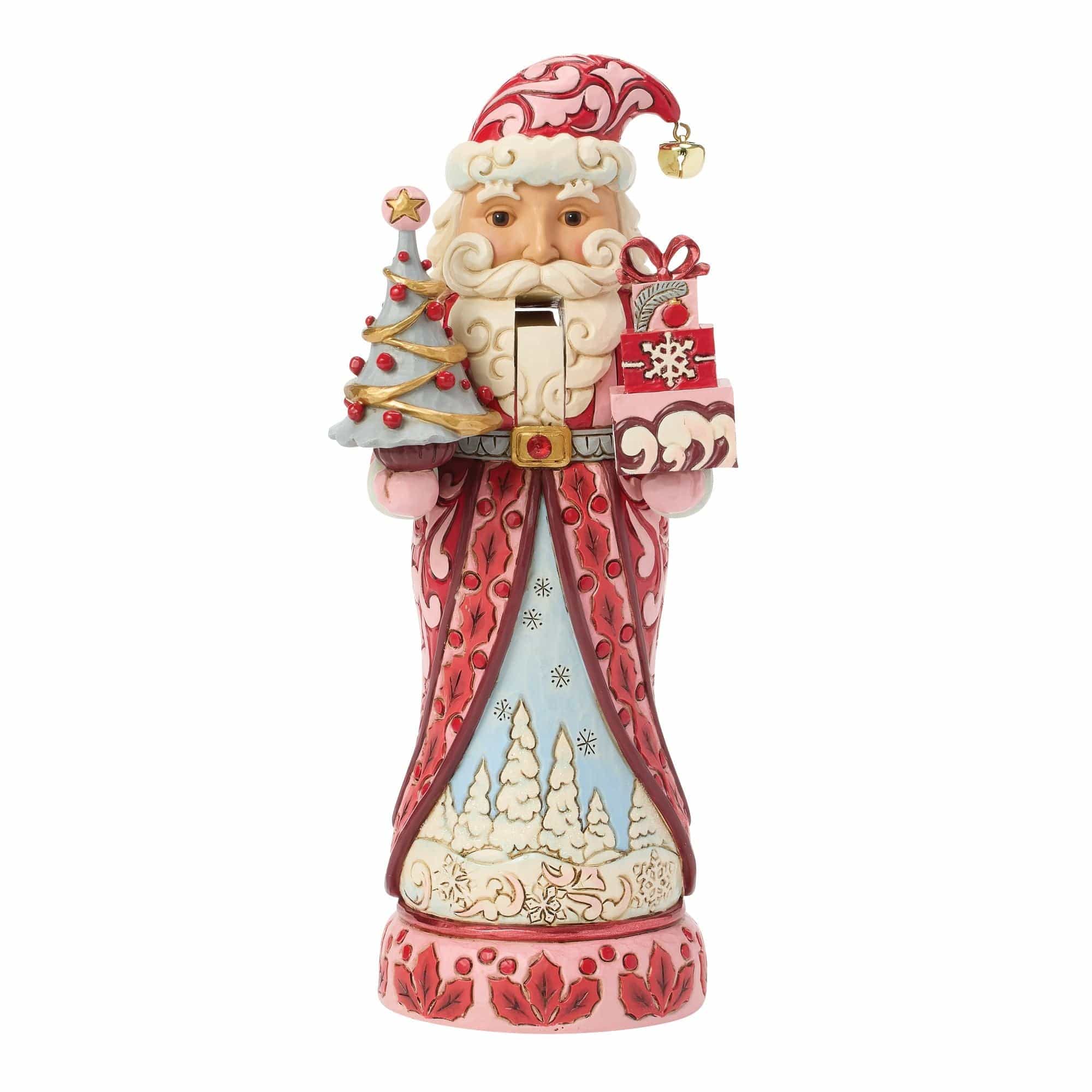 Heartwood Creek Nutcracker Santa Tree Red and Pink Figurine By Jim Shore - Image 2