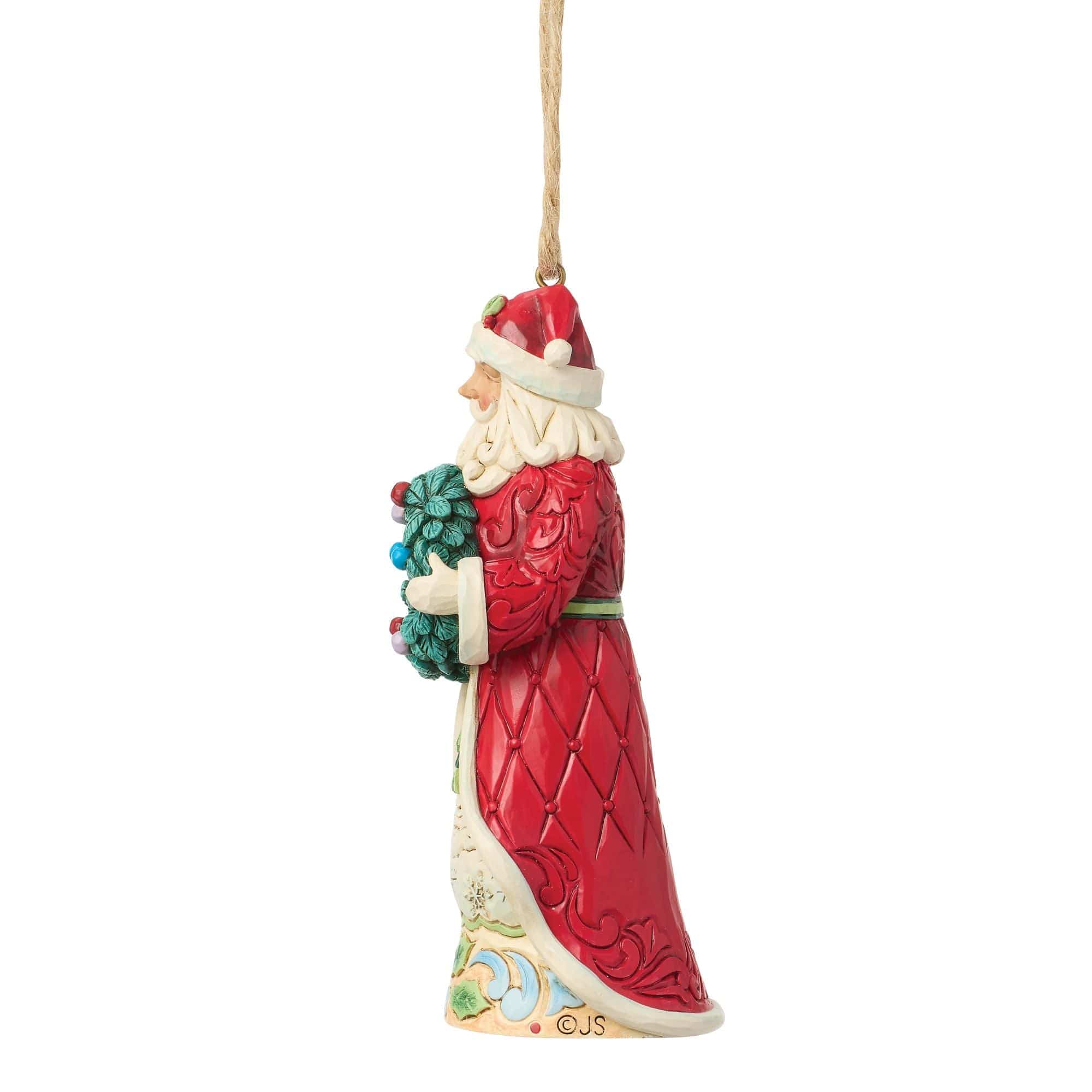 Heartwood Creek Santa With Wreath Hanging Ornament By Jim Shore - Image 4