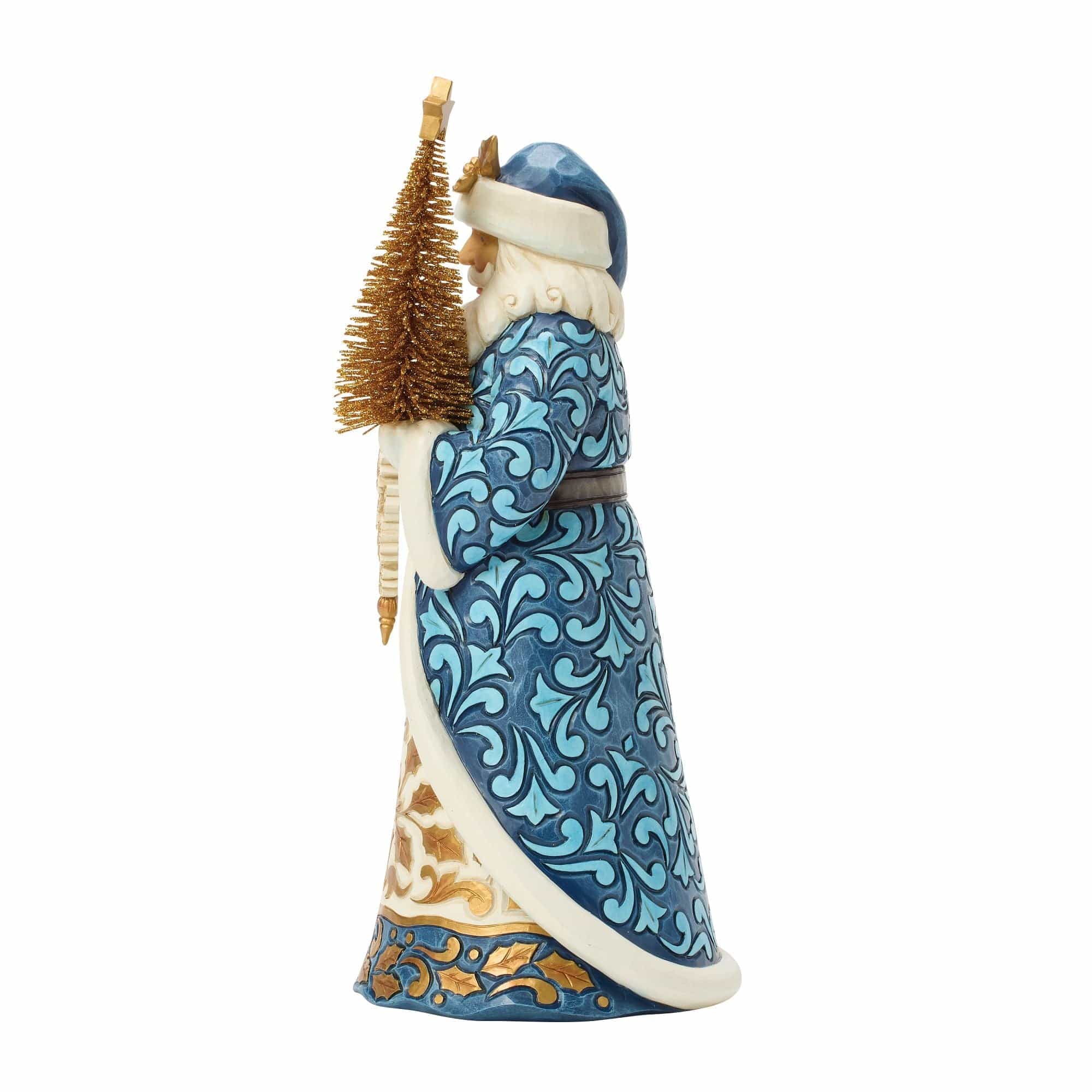 Heartwood Creek Twilight Blue and Gold Santa with Sisal Tree Figurine By Jim Shore - Image 3