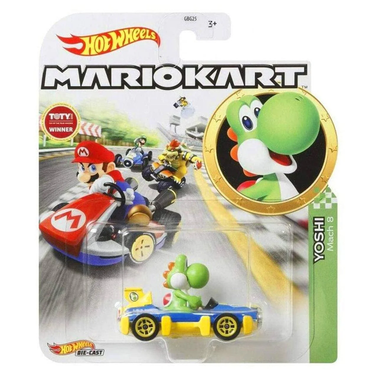 Hot Wheels Mario Kart Yoshi Mach 8