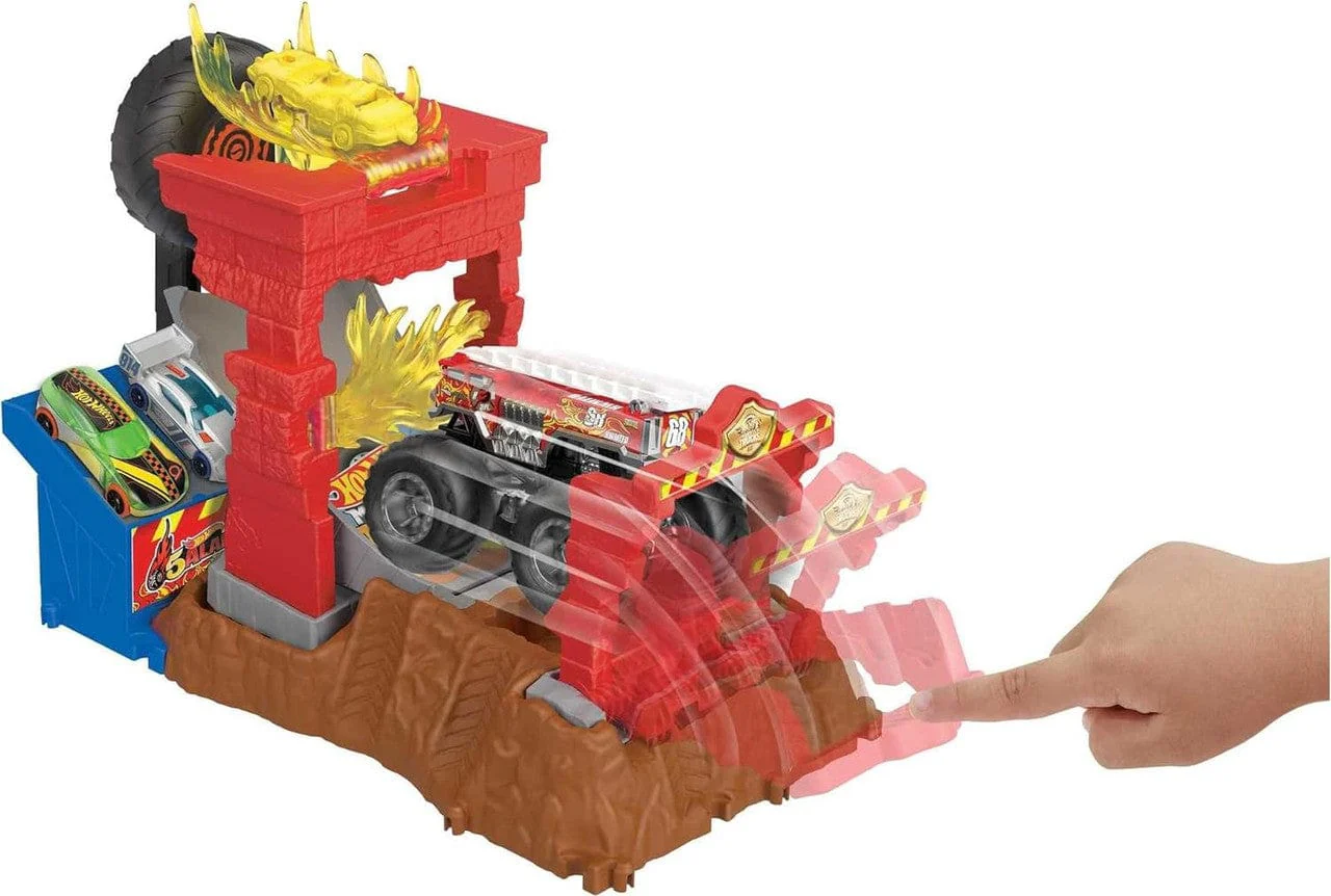 Hot Wheels Monster Trucks Arena Smashers 5 Alarm Fire Crash Challenge - Image 3