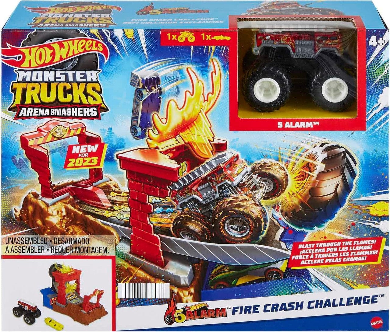 Hot Wheels Monster Trucks Arena Smashers 5 Alarm Fire Crash Challenge - Image 4