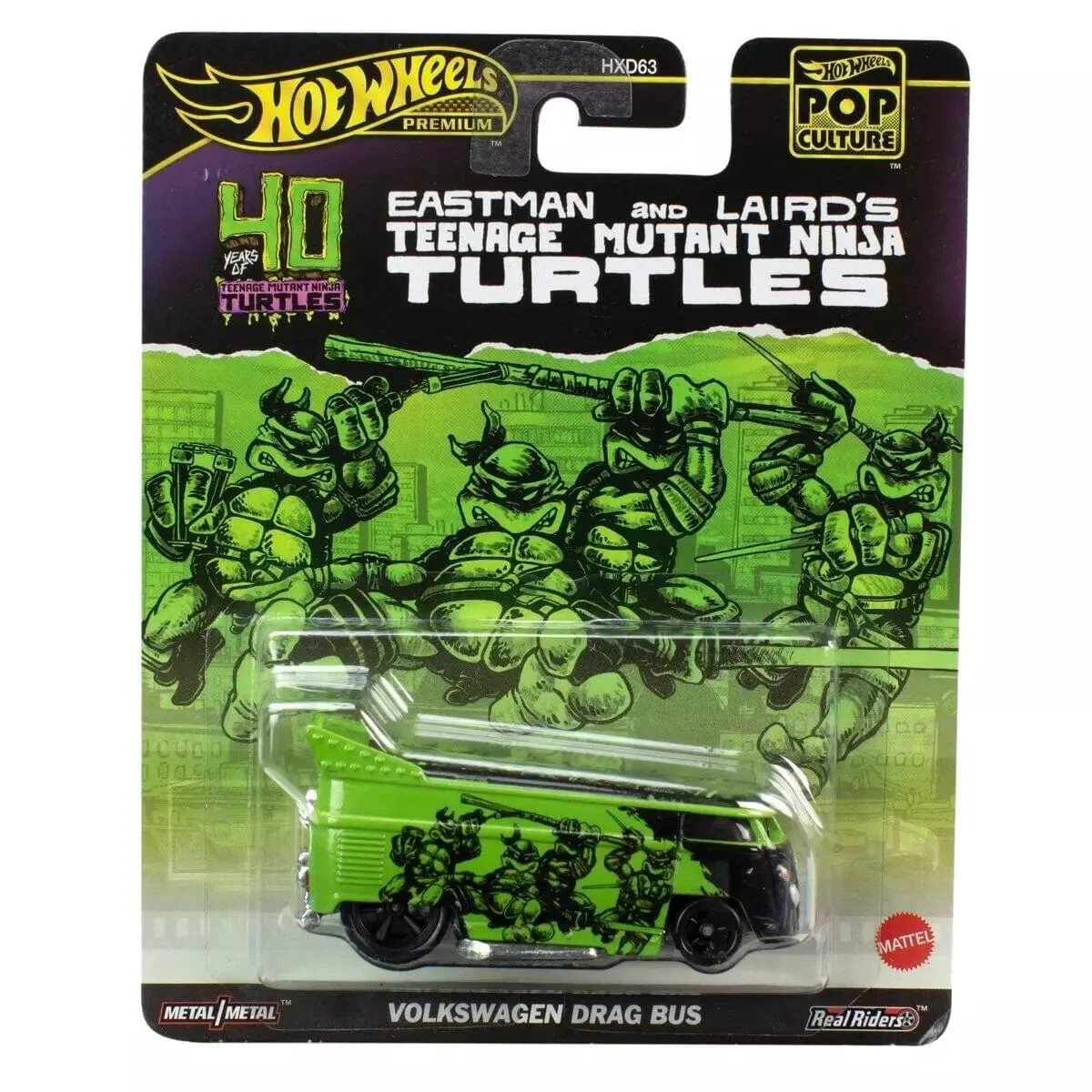 Hot Wheels Pop Culture Eastman And Laird's Teenage Mutant Ninja Turtles Volkswagen Drag Bus