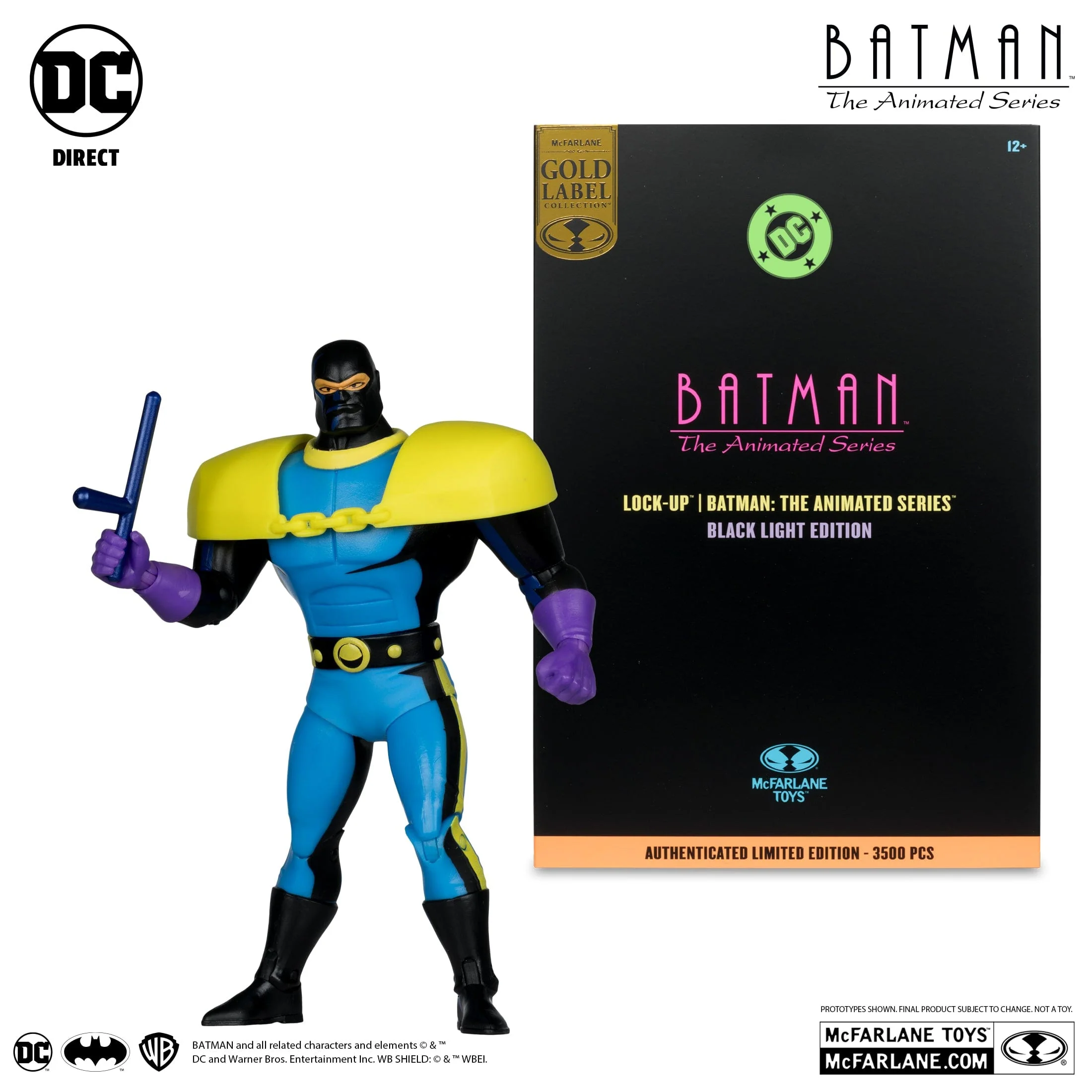 McFarlane Toys DC Direct Lock-Up Black light Edition Batman Figure The Animated Series