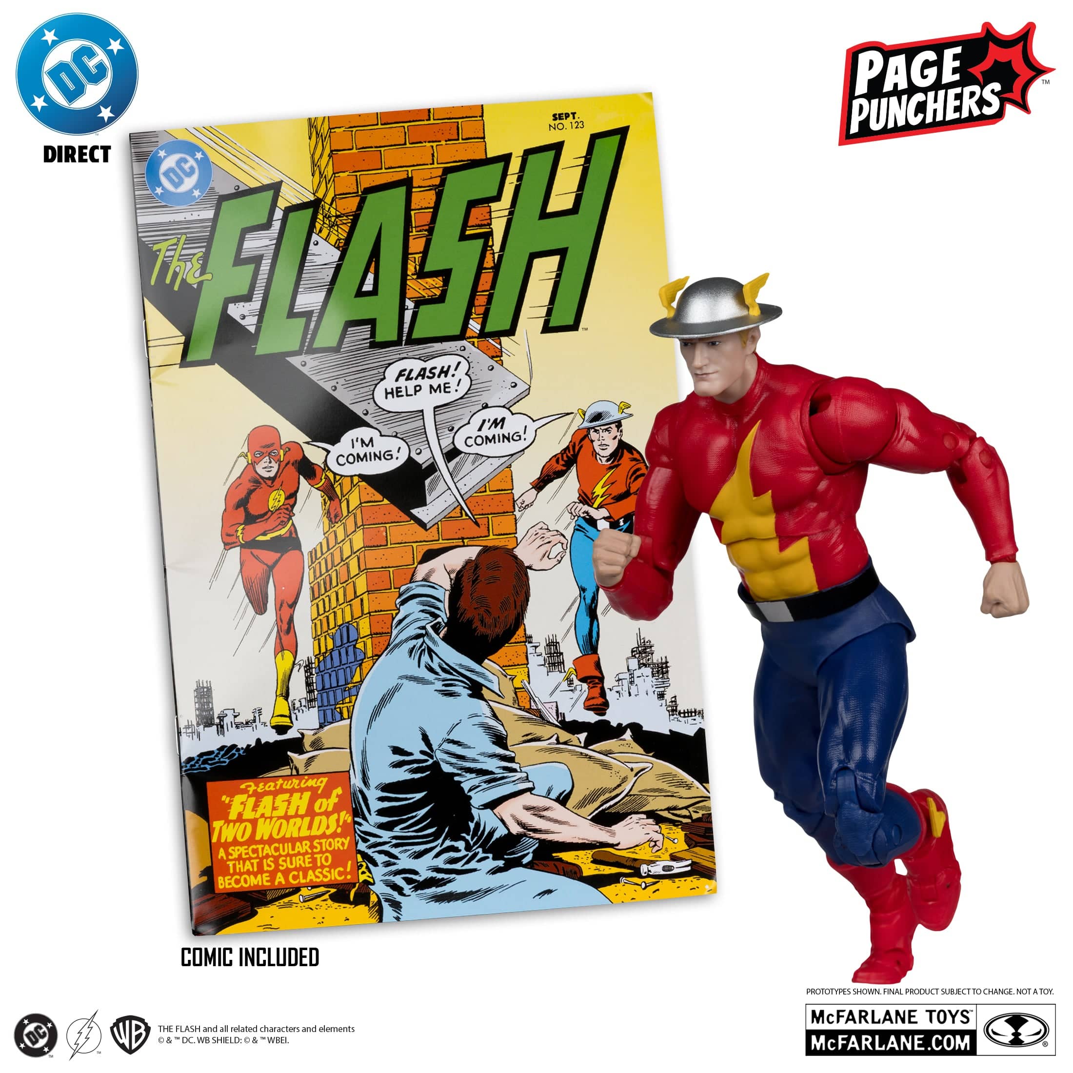 McFarlane Toys DC Direct The Flash Jay Garrick Platinum  Edition The Flash #123 Page Puncher Action Figure - Image 3