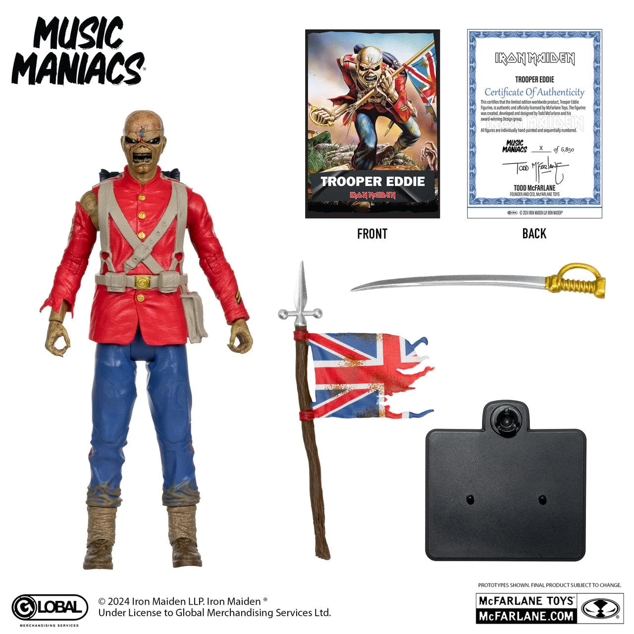 McFarlane Toys Music Maniacs Trooper Eddie Iron Maiden Figure - Image 3