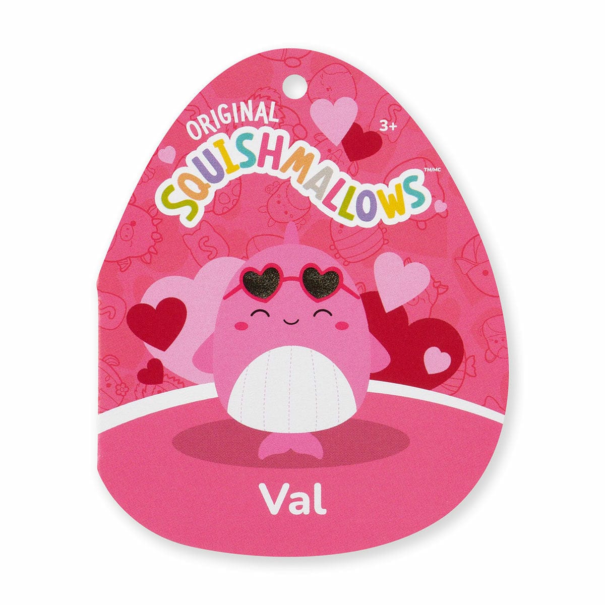 Squishmallows 7.5" Valentines Val the Pink Whale with Heart Sunglasses - Image 5