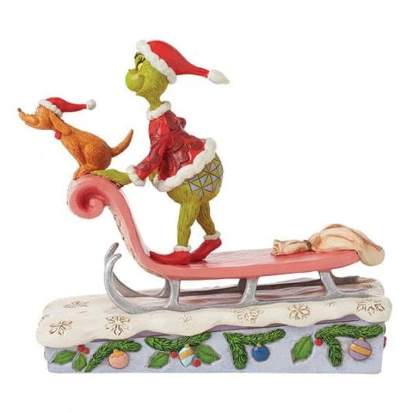 The Grinch and Max On A Sled Figurine By Jim Shore 6015215 - Image 2