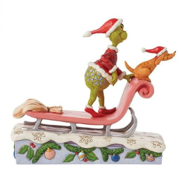The Grinch and Max On A Sled Figurine By Jim Shore 6015215 - Image 3
