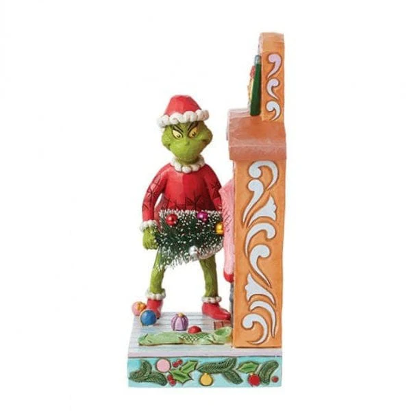 The Grinch Pushing Tree up Fireplace Figurine By Jim Shore 6015214 - Image 2