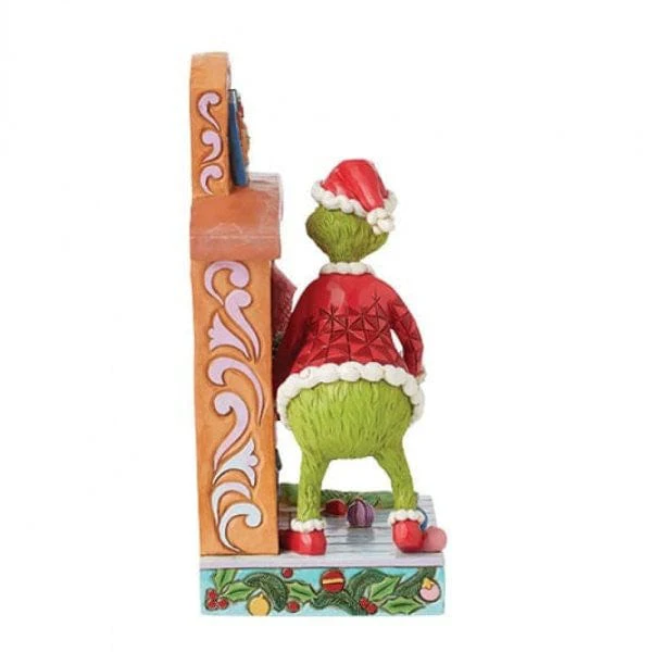 The Grinch Pushing Tree up Fireplace Figurine By Jim Shore 6015214 - Image 3