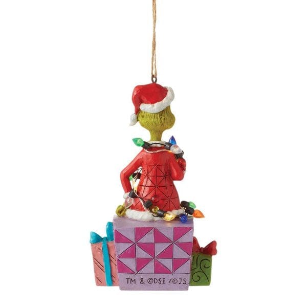 The Grinch Wrapped in Lights Hanging Figurine By Jim Shore 6012709 - Image 2